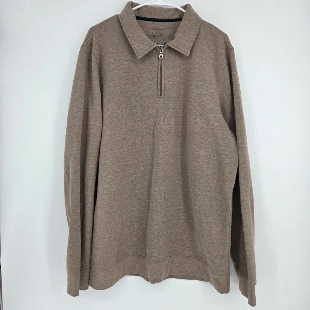 Croft & Barrow Men’s XL Brown Heather Quarter-Zip Pullover Sweater
